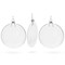 Deluxe Set of 3 Flat Disc Clear - Blown Glass Christmas Ornaments 5.4 Inches (140 mm)